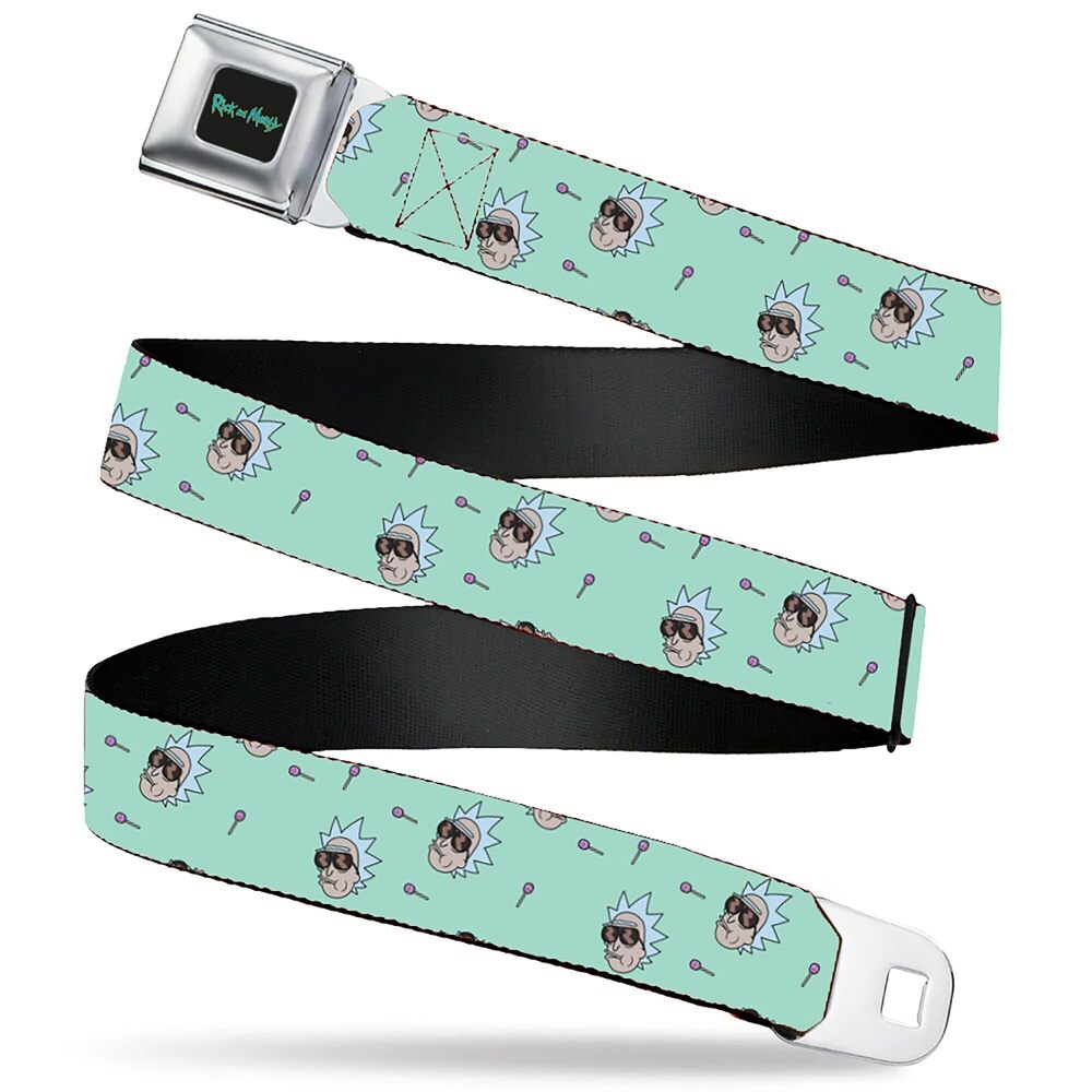 9418 Rick and Morty Belt, Seatbelt Buckle Belt, Rick and Morty Rick